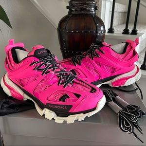BALENCIAGA Hot Pink Fuchsia Track Sneaker Size 42